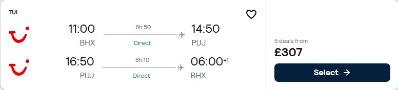 Click here to book this cheap flight deal. Non-stop flights from UK cities to the Dominican Republic from only £307 roundtrip. Flight deal ticket image.