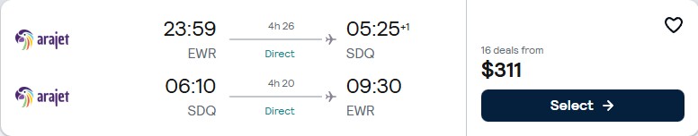 Non-stop flights from New York to the Dominican Republic for only $311 roundtrip. Flight deal ticket image.
