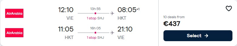 Click here to book this cheap flight deal. Cheap flights from Vienna, Austria to Phuket, Thailand for only €437 roundtrip. Flight deal ticket image.
