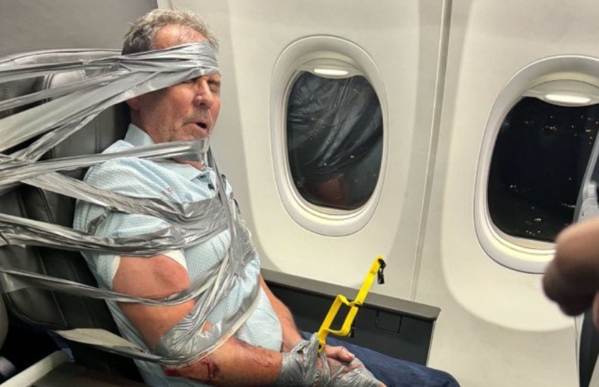 American Airlines passenger arrested after being restrained with duct tape