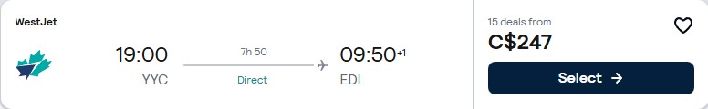 Click here to book this cheap flight deal. Non-stop flights from Canadian cities to ________ from only $249 CAD one-way. Flight deal ticket image.